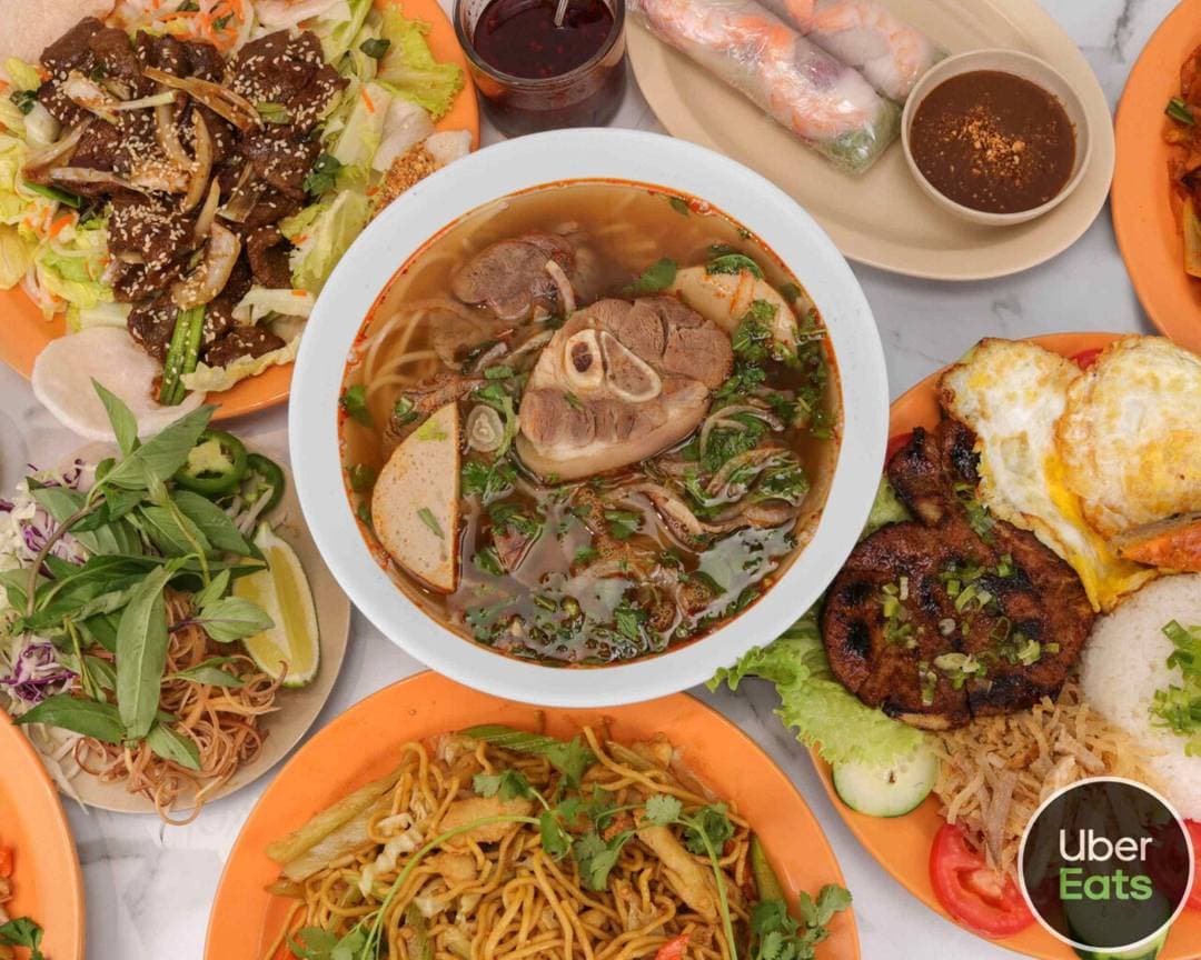 Food spread at Phở Việt Café Vegas Las Vegas